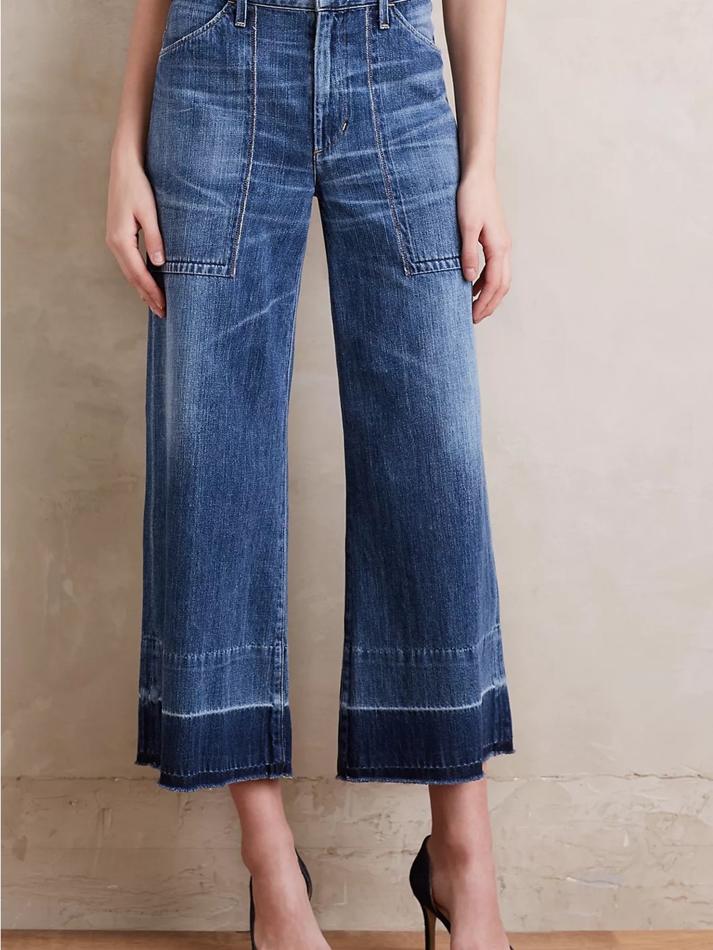 Citizens of Humanity Melanie High Rise Wide Leg Cropped Jeans Sz 25